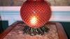 Cranberry Opalescent Hobnail Gone With The Wind Parlor Lamps (2) - 18