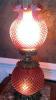 Cranberry Opalescent Hobnail Gone With The Wind Parlor Lamps (2) - 19