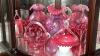 Cranberry Opalescent Daisy & Fern Water Pitcher w/ Glasses (6) & Additional Hand Baskets