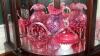 Cranberry Opalescent Daisy & Fern Water Pitcher w/ Glasses (6) & Additional Hand Baskets - 3