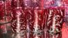 Cranberry Opalescent Daisy & Fern Water Pitcher w/ Glasses (6) & Additional Hand Baskets - 17