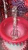 Cranberry Opalescent Daisy & Fern Water Pitcher w/ Glasses (6) & Additional Hand Baskets - 28