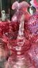 Cranberry Opalescent Daisy & Fern Water Pitcher w/ Glasses (6) & Additional Hand Baskets - 32