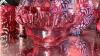 Cranberry Opalescent Daisy & Fern Water Pitcher w/ Glasses (6) & Additional Hand Baskets - 34