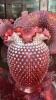 Fenton Plum Opalescent Hand Basket & Cranberry Opalescent Ruffled Edge Vases & Bowl - 11
