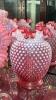 Fenton Plum Opalescent Hand Basket & Cranberry Opalescent Ruffled Edge Vases & Bowl - 14