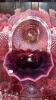 Fenton Plum Opalescent Hand Basket & Cranberry Opalescent Ruffled Edge Vases & Bowl - 25