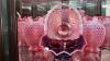 Fenton Plum Opalescent Hand Basket & Cranberry Opalescent Ruffled Edge Vases & Bowl - 26