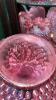 Cranberry Opalescent Hobnail Glass Pitchers, Vases & Hand Baskets - 9