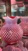 Cranberry Opalescent Hobnail Glass Pitchers, Vases & Hand Baskets - 11