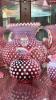 Cranberry Opalescent Hobnail Glass Pitchers, Vases & Hand Baskets - 15