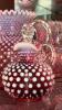Cranberry Opalescent Hobnail Glass Pitchers, Vases & Hand Baskets - 16