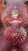 Cranberry Opalescent Hobnail Glass Pitchers, Vases & Hand Baskets - 18