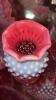 Cranberry Opalescent Hobnail Glass Pitchers, Vases & Hand Baskets - 30