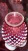 Cranberry Opalescent Hobnail Glass Pitchers, Vases & Hand Baskets - 35
