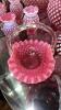 Cranberry Opalescent Hobnail Glass Pitchers, Vases & Hand Baskets - 40