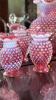 Cranberry Opalescent Hobnail Glass Pitchers, Vases & Hand Baskets - 42