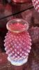 Cranberry Opalescent Hobnail Glass Pitchers, Vases & Hand Baskets - 45