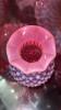 Cranberry Opalescent Hobnail Glass Pitchers, Vases & Hand Baskets - 48