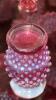 Cranberry Opalescent Hobnail Glass Pitchers, Vases & Hand Baskets - 49