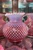 Cranberry Opalescent Hobnail Glass Pitchers, Vases & Hand Baskets - 50