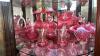 Fenton Cranberry Opalescent Glass Vases & Unmarked Cranberry Glass - 4