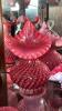 Fenton Cranberry Opalescent Glass Vases & Unmarked Cranberry Glass - 8