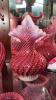 Fenton Cranberry Opalescent Glass Vases & Unmarked Cranberry Glass - 11