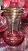 Fenton Cranberry Opalescent Glass Vases & Unmarked Cranberry Glass - 36