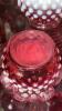 Cranberry Opalescent Hobnail Glass Vases & Bowls w/ Ruffled Edges - 4