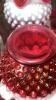 Cranberry Opalescent Hobnail Glass Vases & Bowls w/ Ruffled Edges - 10