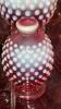 Cranberry Opalescent Hobnail Glass Vases & Bowls w/ Ruffled Edges - 18