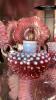 Cranberry Opalescent Hobnail Candle Holders, Glass Bowls & Sugar and Creamer Set - 7