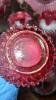 Cranberry Opalescent Hobnail Candle Holders, Glass Bowls & Sugar and Creamer Set - 8