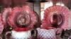 Cranberry Opalescent Hobnail Candle Holders, Glass Bowls & Sugar and Creamer Set - 13