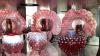Cranberry Opalescent Hobnail Candle Holders, Glass Bowls & Sugar and Creamer Set - 14