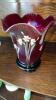 Fenton Ruby Red Glass Hats, Vase & Cathead Glass Slipper Shoes (2) - 8