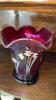 Fenton Ruby Red Glass Hats, Vase & Cathead Glass Slipper Shoes (2) - 12
