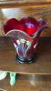 Fenton Ruby Red Glass Hats, Vase & Cathead Glass Slipper Shoes (2) - 21