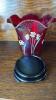Fenton Ruby Red Glass Hats, Vase & Cathead Glass Slipper Shoes (2) - 22