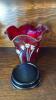 Fenton Ruby Red Glass Hats, Vase & Cathead Glass Slipper Shoes (2) - 23