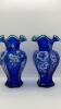 Fenton Cobalt Blue 75th Anniversary Celebration Vases (2)