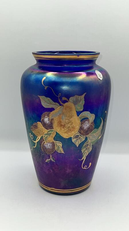 Fenton 100th Anniversary Edition Hand Painted Favrene Pear Vase