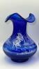 Fenton Cobalt Blue 100th Anniversary Ruffled Rim Vases (2) - 15