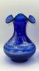 Fenton Cobalt Blue 100th Anniversary Ruffled Rim Vases (2) - 16