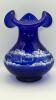 Fenton Cobalt Blue 100th Anniversary Ruffled Rim Vases (2) - 22
