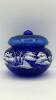 Fenton Cobalt Blue 95th Anniversary Edition Winter Scene Creamer Pitcher & Bowls - 27