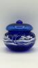 Fenton Cobalt Blue 95th Anniversary Edition Winter Scene Creamer Pitcher & Bowls - 29