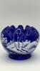Fenton Cobalt Blue 95th Anniversary Edition Winter Scene Creamer Pitcher & Bowls - 32