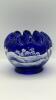 Fenton Cobalt Blue 95th Anniversary Edition Winter Scene Creamer Pitcher & Bowls - 33